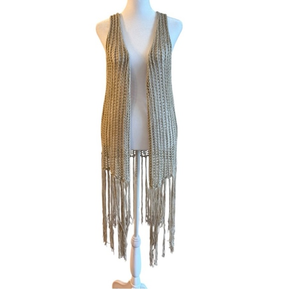 Sonoma Western Fringe Beige Cardigan – One Size - Picture 1 of 7